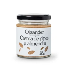 Crema de almendras tostadas y pipas de girasol ecológica, 210 g - Oleander