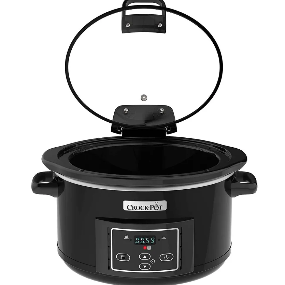 Crock Pot 4,7 litros, con temporizador y tapa abatible