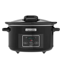 Crock Pot 4,7 litros, con temporizador y tapa abatible