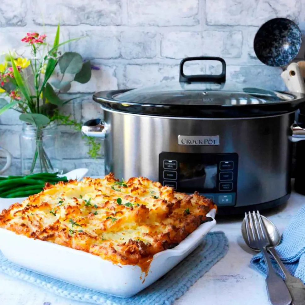 Crock Pot 5,6 l TimeSelect, con temporizador y tapa abatible