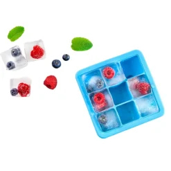 Cubitera de silicona con tapa, 9 cubitos - Ibili