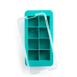 Cubitera de silicona platino con tapa , 8 cubitos - Lékué