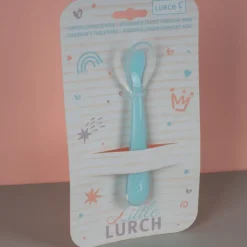 Cuchara para bebés de silicona platino, color azul - Lurch