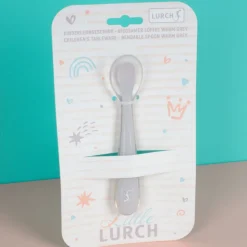 Cuchara para bebés de silicona platino, color gris - Lurch