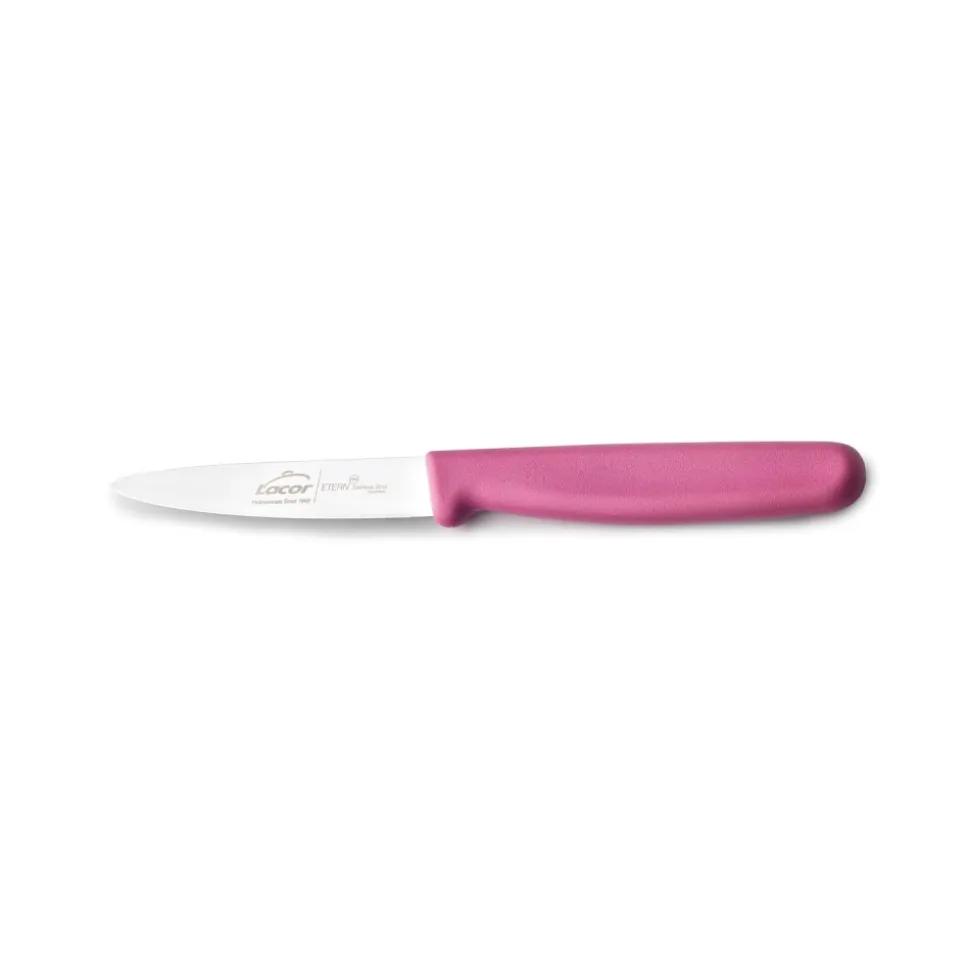 Cuchillo liso de acero inoxidable, rosa, 9 cm - Lacor