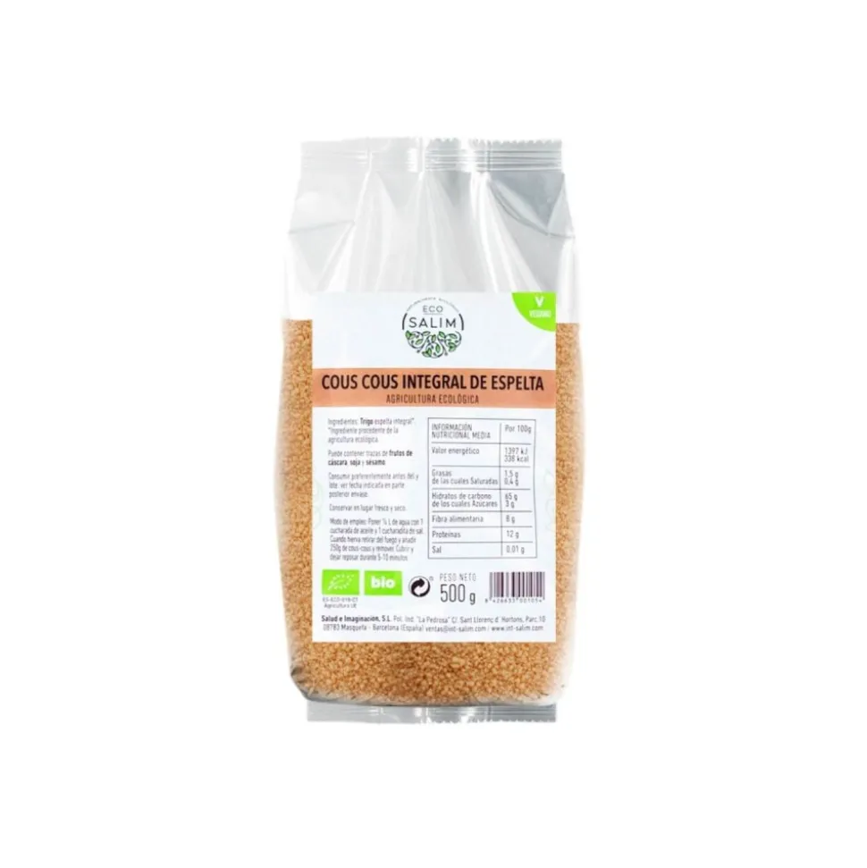 Cuscús integral espelta ecológico, 500 g - Eco Salim