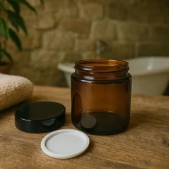 Envase de cristal ámbar para cremas cosméticas, 100 ml - Essenciales