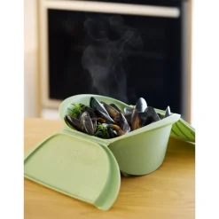 Estuche de vapor de silicona platino, profundo, 4 personas - Lekue