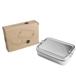 Fiambrera de acero inoxidable rectangular, con cajita interior, 800 ml - Brotzeit