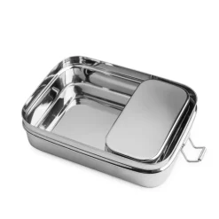 Fiambrera de acero inoxidable rectangular, con cajita interior, 800 ml - Brotzeit