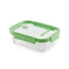 Fiambrera de cristal hermética, rectangular, con tapa con válvula, 640 ml - Lekue