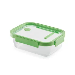 Fiambrera de cristal hermética, rectangular, con tapa con válvula, 640 ml - Lekue