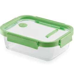 Fiambrera de cristal hermética, rectangular, con tapa con válvula, 1520 ml - Lekue