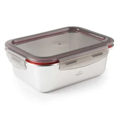 Fiambrera hermética de acero inoxidable rectangular Ecoinox, con tapa, 820 ml - Lacor