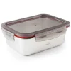 Fiambrera hermética de acero inoxidable rectangular Ecoinox, con tapa, 1200 ml - Lacor
