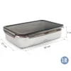 Fiambrera hermética de acero inoxidable rectangular Ecoinox Pro, con tapa, 5 litros - Lacor
