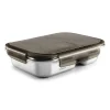 Fiambrera hermética de acero inoxidable rectangular Two go, con compartimentos y tapa - Lacor