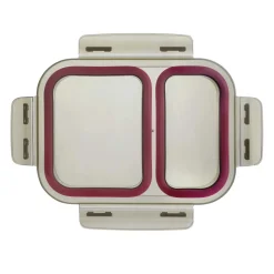 Fiambrera hermética de acero inoxidable rectangular Two go, con compartimentos y tapa - Lacor