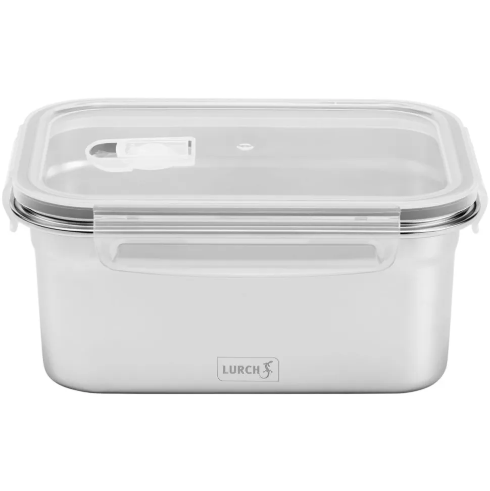 Fiambrera hermética de acero inoxidable rectangular con tapa, 1500 ml - Lurch