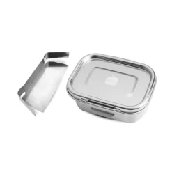 Fiambrera hermética de acero inoxidable rectangular con separador, 550 ml - Brotzeit