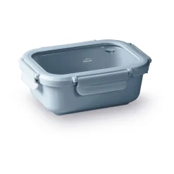 Fiambrera hermética de cerámica rectangular con tapa de cristal, 900 ml, azul - Lacor