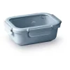 Fiambrera hermética de cerámica rectangular con tapa de cristal, 1150 ml, azul - Lacor
