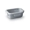 Fiambrera hermética de cerámica rectangular con tapa de cristal, 400 ml, gris - Lacor