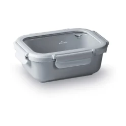 Fiambrera hermética de cerámica rectangular con tapa de cristal, 900 ml, gris - Lacor