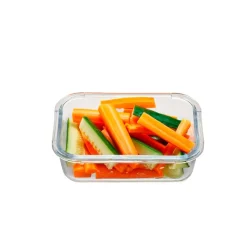 Fiambrera hermética rectangular de cristal con tapa de acero inoxidable 600 ml - Gefu