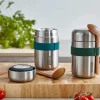 Fiambrera térmica de acero inoxidable con cucharón y cinta verde, 400 ml - Black & Blum