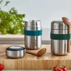 Fiambrera térmica de acero inoxidable con cucharón y cinta azul, 400 ml - Black & Blum