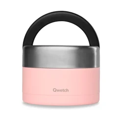 Fiambrera térmica Qwetch acero inoxidable con bandeja extraíble, rosa - 850 ml