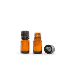 Frasco de cristal ámbar con tapón gotero para aceites esenciales - 5 ml