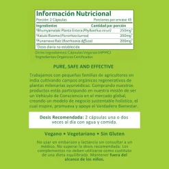 Fórmula ayurvédica para hígado y riñón, ecológica, en cápsulas - Organic India