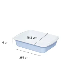 Fuente de acero esmaltado para horno, mediana, azul, 1,4 litros - Riess