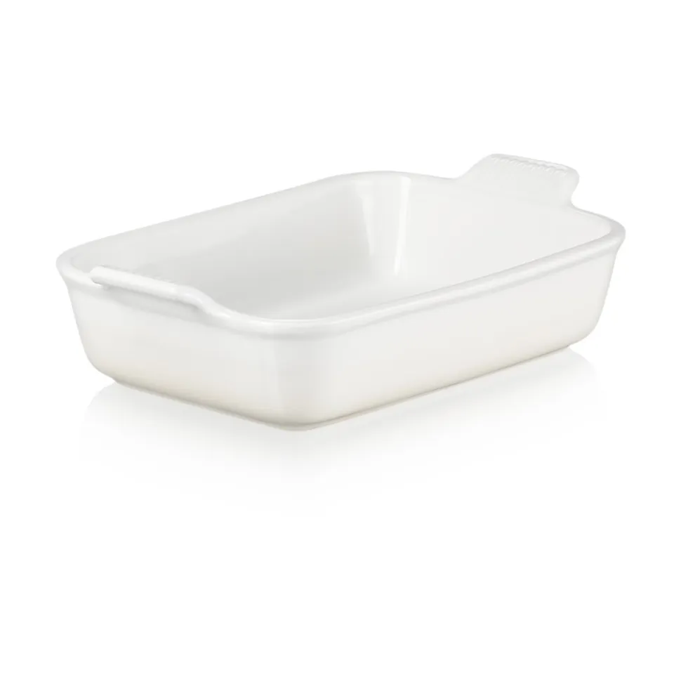 Fuente de cerámica gres esmaltada para horno, color merengue, 2,4 litros - Le Creuset