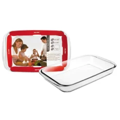 Fuente rectangular de borosilicato Kristall para horno, 34 cm - Ibili
