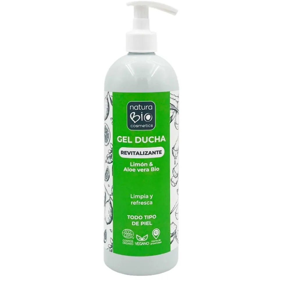 Gel de ducha ecológico de limón y aloe vera - NaturaBio Cosmetics