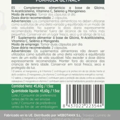 Glynac+, Glicina y N-acetilcisteína, 60 cápsulas - Webotanix