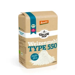 Harina de trigo blanca 550, ecológica y biodinámica, 1 kg - Bauckhof