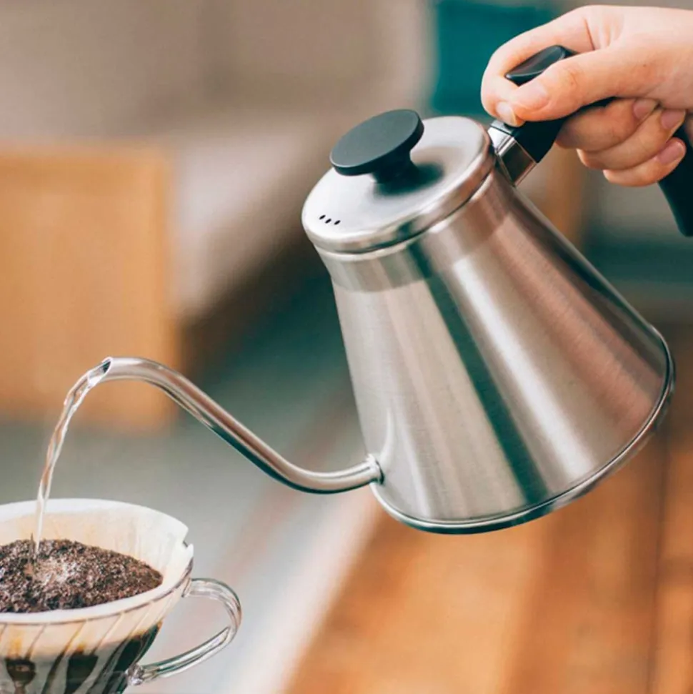 Hervidor de agua de acero inoxidable Pour Over 800 cc, asa termorresistente - Hario