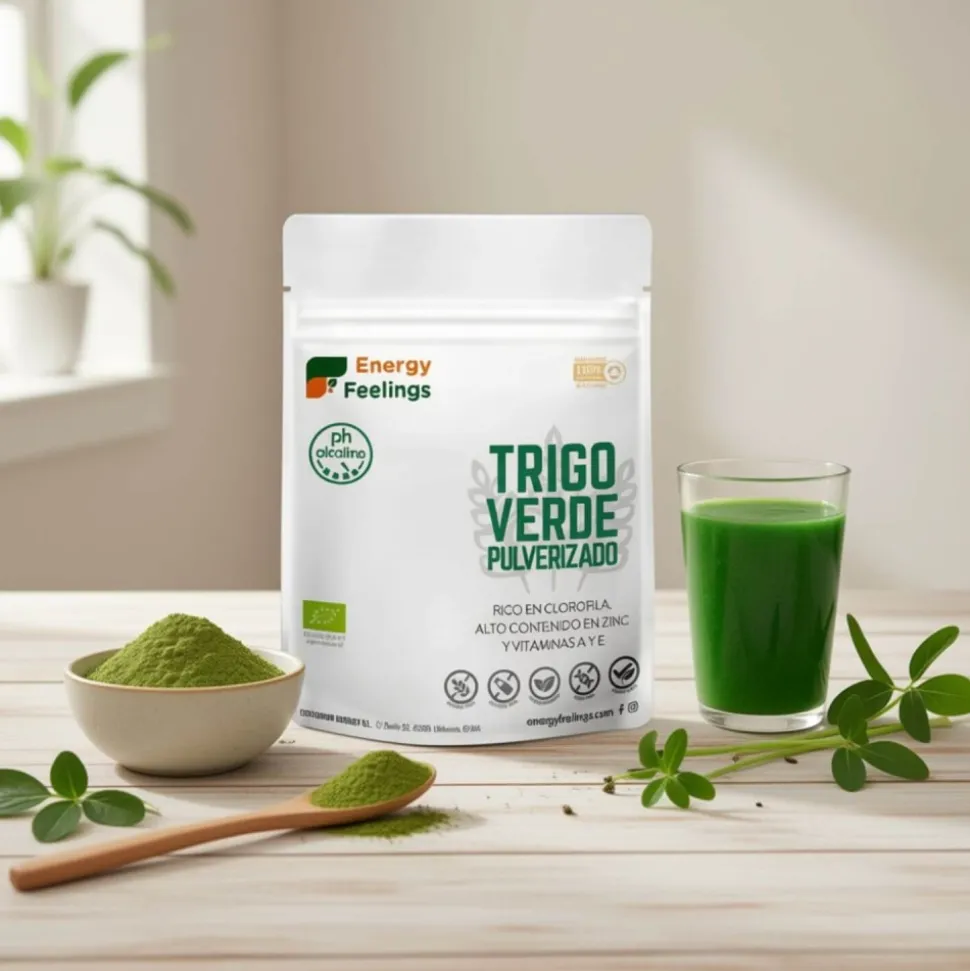 Hierba de trigo verde en polvo ecológica, 200 g - Energy feelings