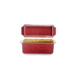 Horno cerámico rectangular para pan, 1,5 litros, granate - Ibili