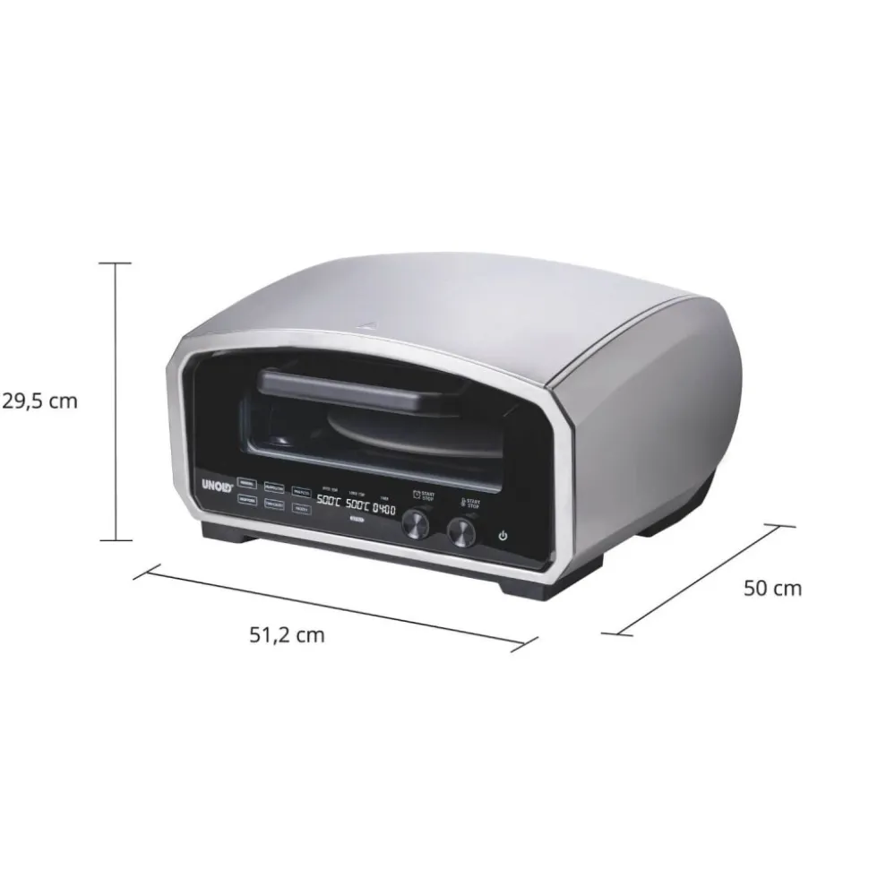 Horno para pizza de acero inoxidable con piedra giratoria - Unold