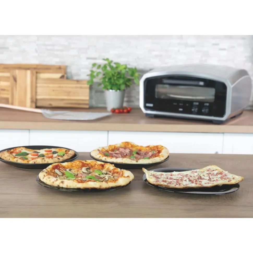 Horno para pizza de acero inoxidable con piedra giratoria - Unold