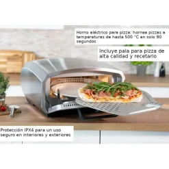 Horno para pizza de acero inoxidable con piedra giratoria - Unold
