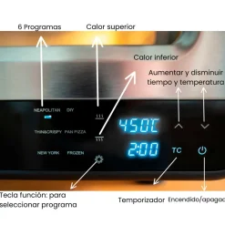 Horno para pizza de acero inoxidable con piedra - Unold