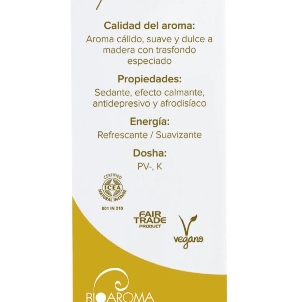 Incienso ayurvédico Sándalo ecológico, 12 varillas - BioAroma