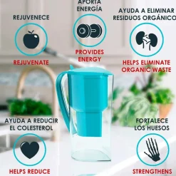 Jarra filtradora de agua baja emisión de magnesio con filtro de coco, 1,4 l - Alkanatur