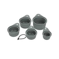 Juego 5 cazos medidores de silicona platino
